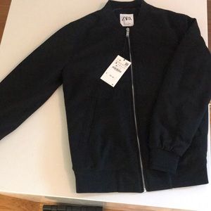 NWT Zara black bomber jacket